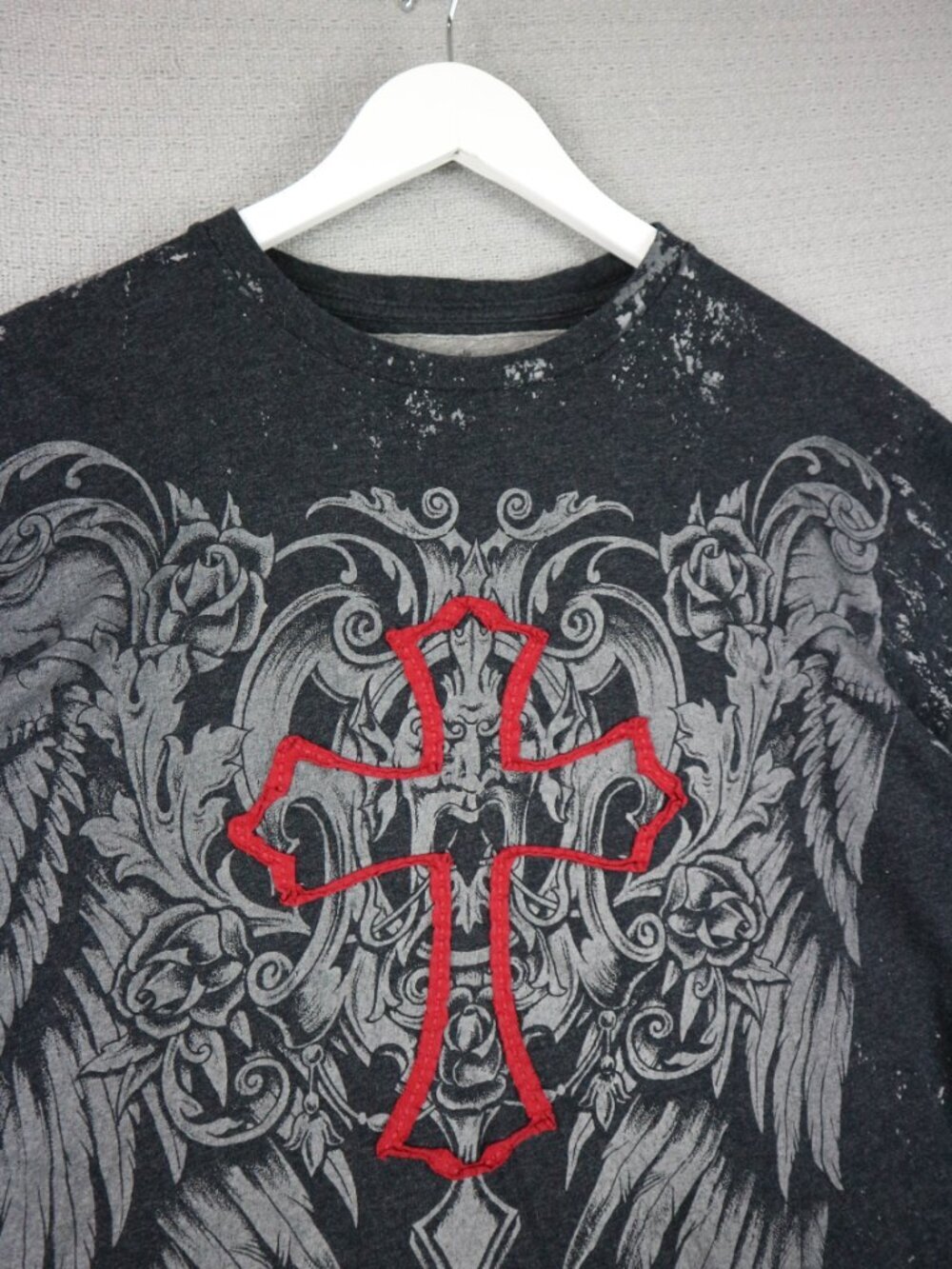 Third Rail Y2K Cross Wings Grunge Skateboard Mens Tee XL - Picture 4 of 8